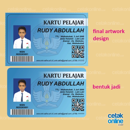 Kartu Pelajar PVC ID Card Putih