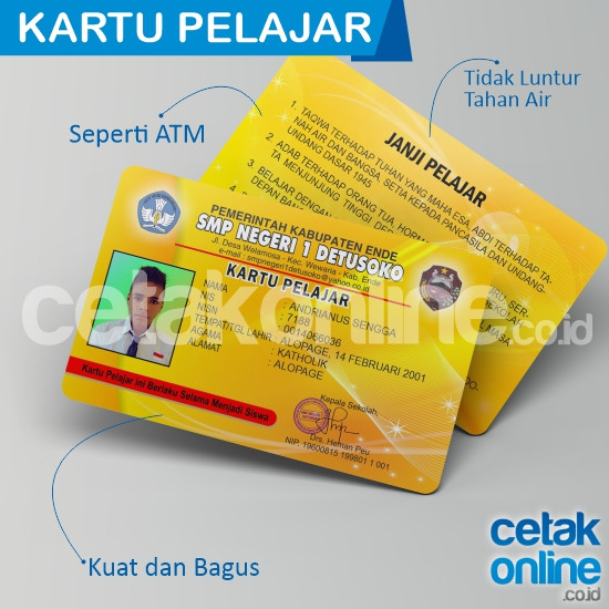 Kartu Pelajar PVC ID Card Putih