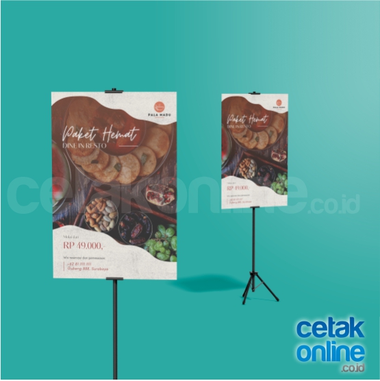 Tripod Banner 1 sisi 60x40 cm (Rangka + Foamboard) 