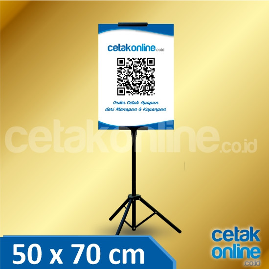 Tripod Banner 1 sisi 50x70 cm (Rangka + Foamboard) 