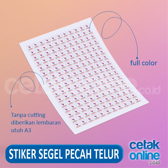 Stiker Segel Pecah Telur (Stiker Garansi) A3 Tanpa Cutting