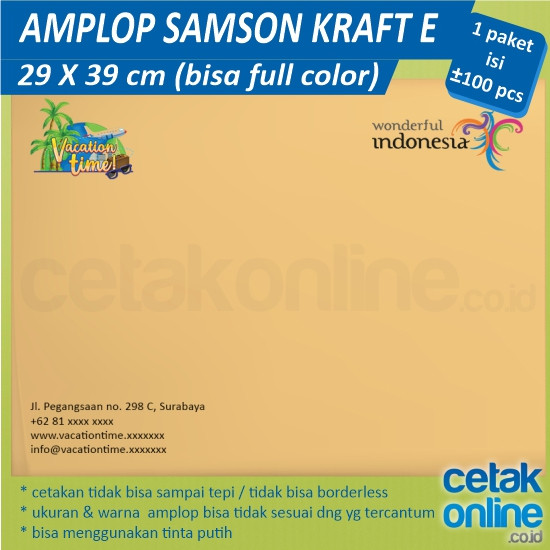 Amplop Coklat Samson Kraft E (28 x 40 cm)