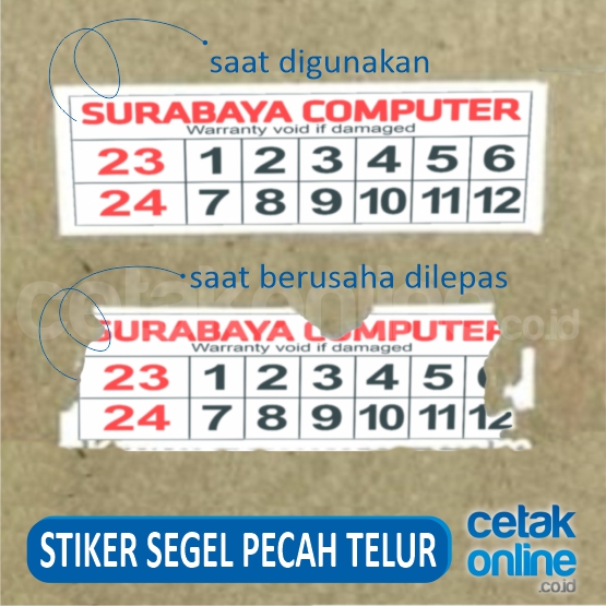 Stiker Segel Pecah Telur / Stiker Garansi