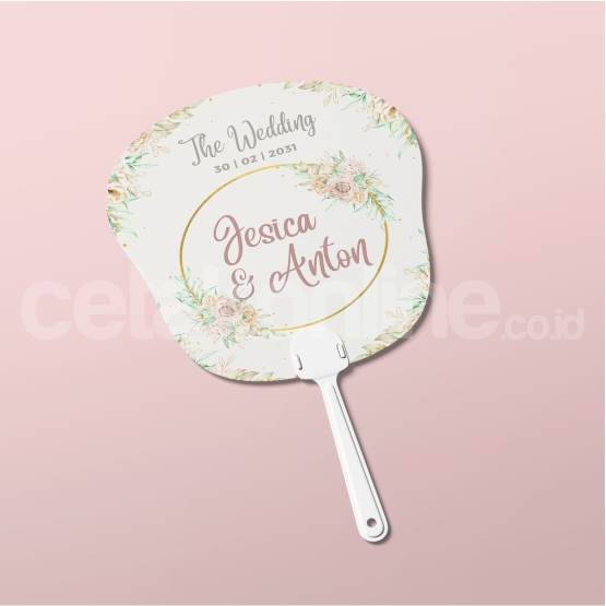 Kipas Promosi Kertas Art Carton 350 gram 15 cm