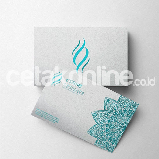 Kartu Nama Tekstur Blues White