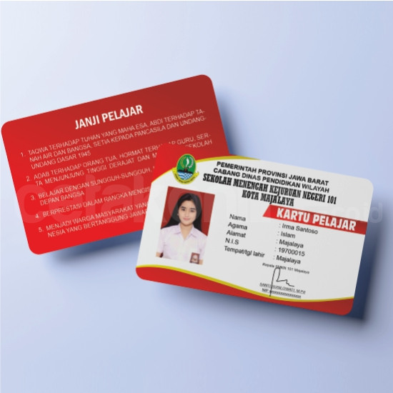 Kartu Pelajar PVC ID Card 