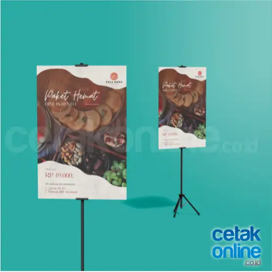 Tripod Banner 2 sisi 50x70 cm (Rangka + Impraboard) 