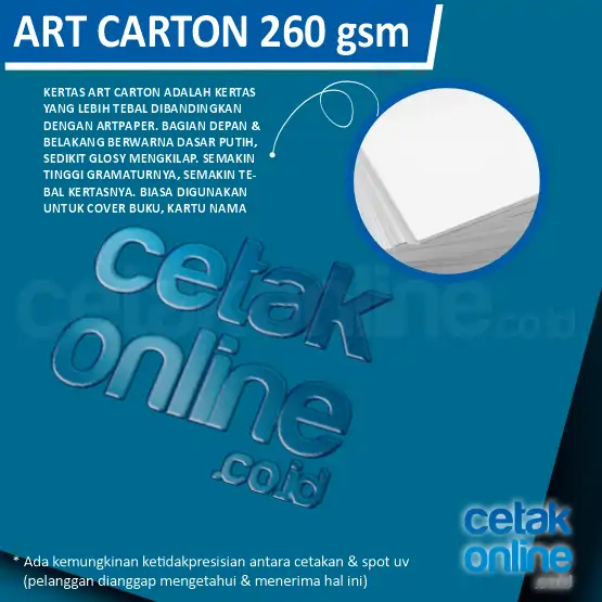 Kartu Nama UV Spot Art Carton 260 gsm cetak 2 sisi UV spot 2 sisi