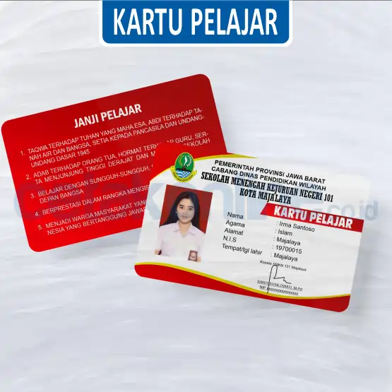Kartu Pelajar PVC ID Card 