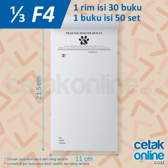 Ukuran 1/3 F4